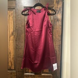 ASOS Satin Burgundy Sleeveless Dress